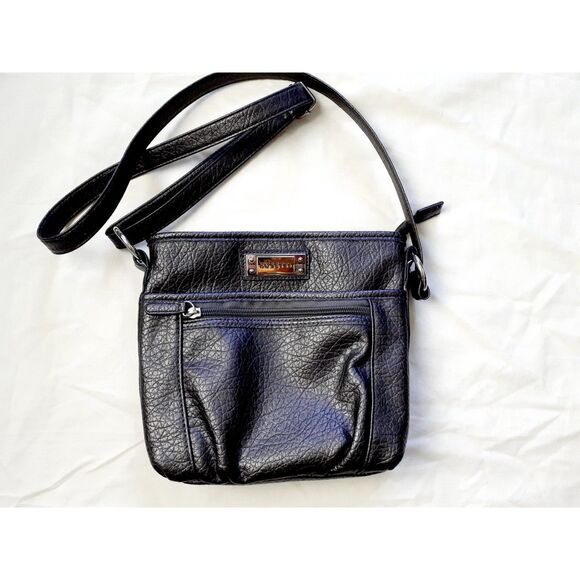 Rosetti Dark Grey Adjustable Straps Womens Crossbody Small Purse Bag 9" x 9.8" - Picture 1 of 12